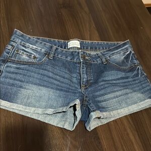 Aeropostale Blue Jean Shorts Cuffed Hem Casual